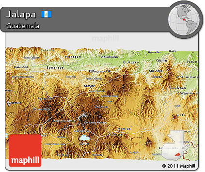 Physical 3D Map of Jalapa