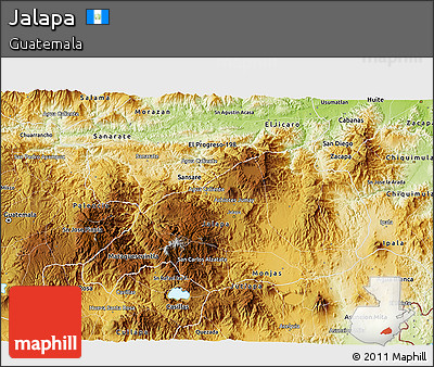 Physical 3D Map of Jalapa