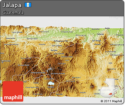 Physical 3D Map of Jalapa