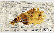 Physical 3D Map of Jalapa, shaded relief outside
