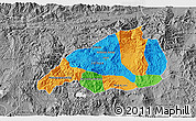 Political 3D Map of Jalapa, desaturated