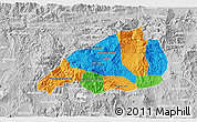 Political 3D Map of Jalapa, lighten, desaturated