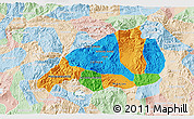 Political 3D Map of Jalapa, lighten