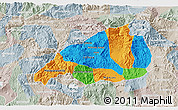 Political 3D Map of Jalapa, lighten, semi-desaturated
