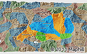 Political 3D Map of Jalapa, semi-desaturated