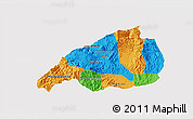 Political 3D Map of Jalapa, single color outside