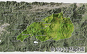 Satellite 3D Map of Jalapa, semi-desaturated