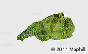 Satellite 3D Map of Jalapa, single color outside