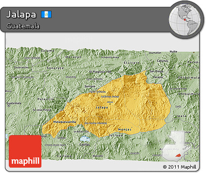 Savanna Style 3D Map of Jalapa
