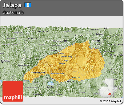 Savanna Style 3D Map of Jalapa