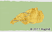 Savanna Style 3D Map of Jalapa, single color outside