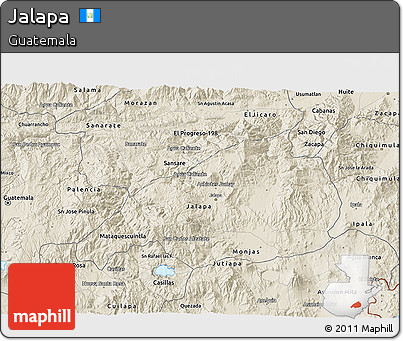 Shaded Relief 3D Map of Jalapa