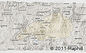 Shaded Relief 3D Map of Jalapa, semi-desaturated