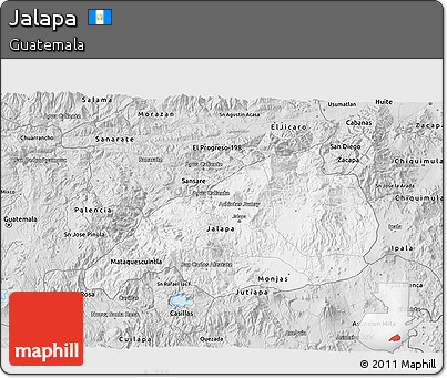 Silver Style 3D Map of Jalapa