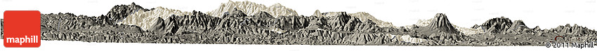 Shaded Relief Horizon Map of Jalapa, darken