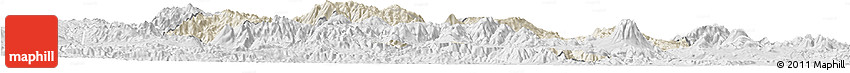 Shaded Relief Horizon Map of Jalapa, lighten, desaturated