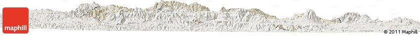 Shaded Relief Horizon Map of Jalapa, lighten