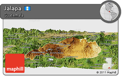 Physical Panoramic Map of Jalapa, satellite outside