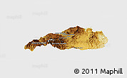Physical Panoramic Map of Jalapa, single color outside