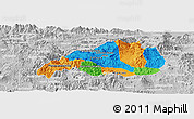 Political Panoramic Map of Jalapa, lighten, desaturated