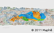 Political Panoramic Map of Jalapa, lighten, semi-desaturated