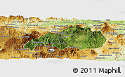 Satellite Panoramic Map of Jalapa, physical outside