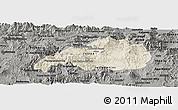 Shaded Relief Panoramic Map of Jalapa, darken, semi-desaturated