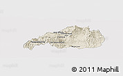 Shaded Relief Panoramic Map of Jalapa, single color outside