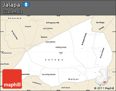 Classic Style Simple Map of Jalapa