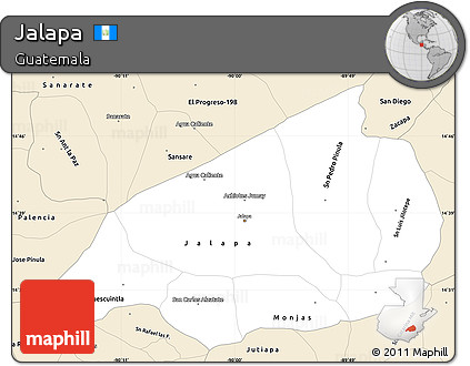 Classic Style Simple Map of Jalapa