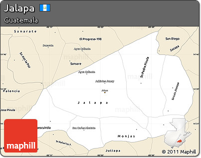 Classic Style Simple Map of Jalapa