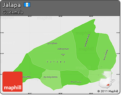Political Shades Simple Map of Jalapa, single color outside