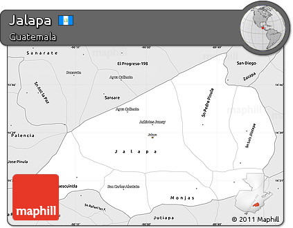Silver Style Simple Map of Jalapa