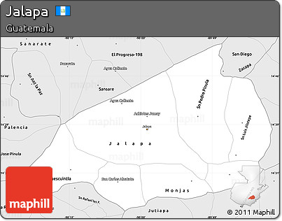 Silver Style Simple Map of Jalapa