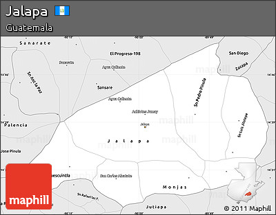 Silver Style Simple Map of Jalapa