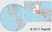 Gray Location Map of Sn Luis Jilotepe, highlighted country