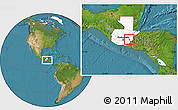 Satellite Location Map of Sn Luis Jilotepe, highlighted country