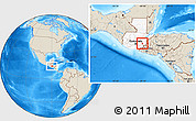 Shaded Relief Location Map of Sn Luis Jilotepe, highlighted country