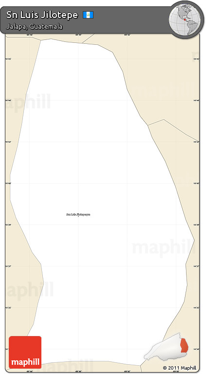 Classic Style Simple Map of Sn Luis Jilotepe