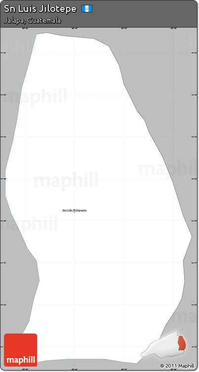 Gray Simple Map of Sn Luis Jilotepe, single color outside