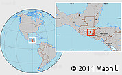 Gray Location Map of Sn Pedro Pinula, within the entire country