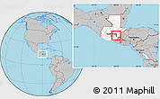 Gray Location Map of Sn Pedro Pinula, highlighted country