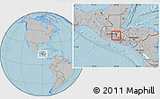 Gray Location Map of Sn Pedro Pinula, hill shading