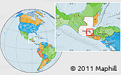 Political Location Map of Sn Pedro Pinula, highlighted country, within the entire country
