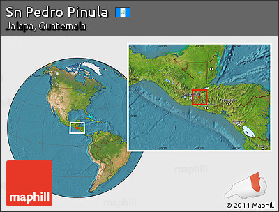 Satellite Location Map of Sn Pedro Pinula