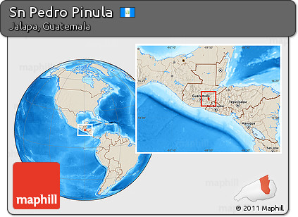 Shaded Relief Location Map of Sn Pedro Pinula