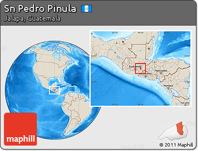 Shaded Relief Location Map of Sn Pedro Pinula