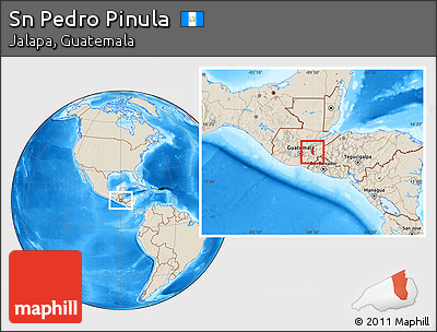 Shaded Relief Location Map of Sn Pedro Pinula