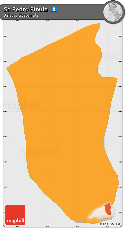 Political Simple Map of Sn Pedro Pinula, single color outside