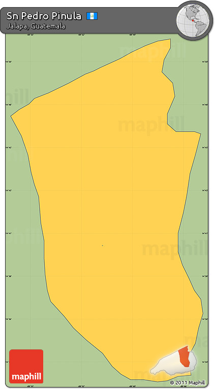 Savanna Style Simple Map of Sn Pedro Pinula, cropped outside